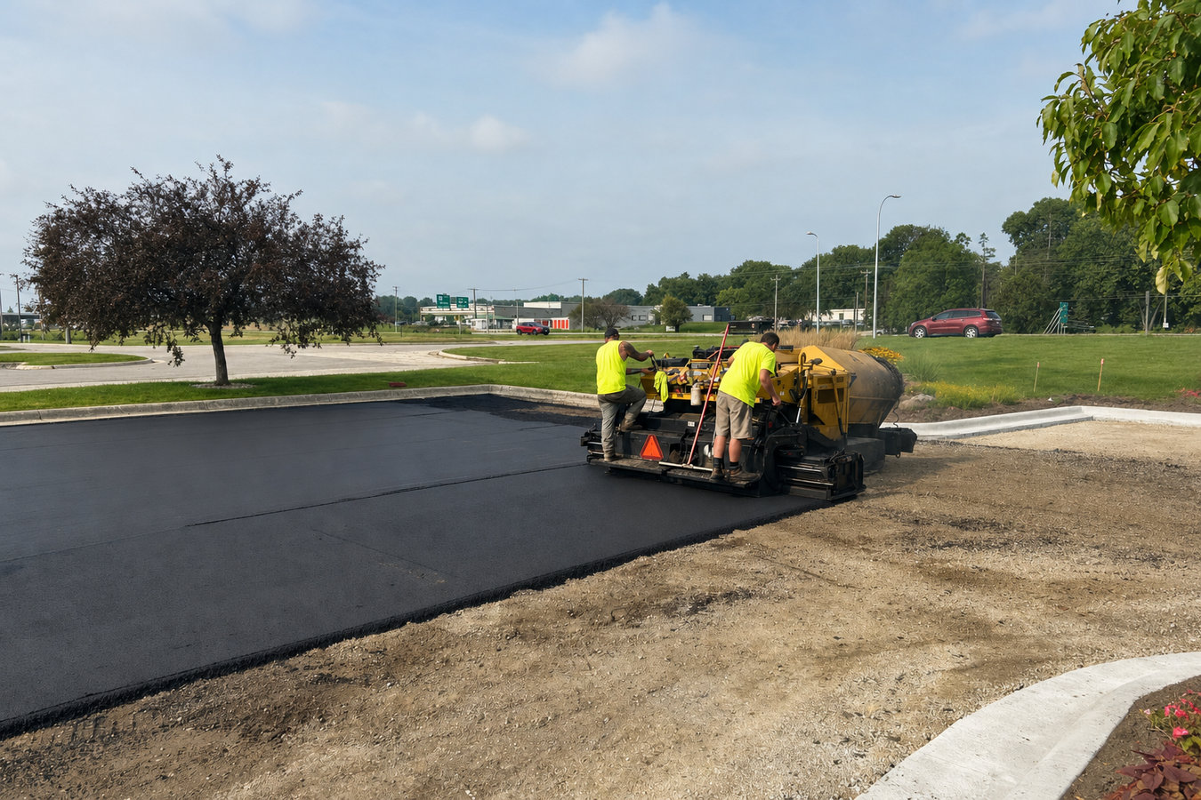 Parking lot paving